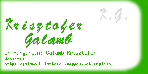 krisztofer galamb business card